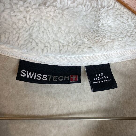 Swiss Tech Tan Zip Up Long Sleeve Fleece Lined Jacket L - Picture 4 of 5